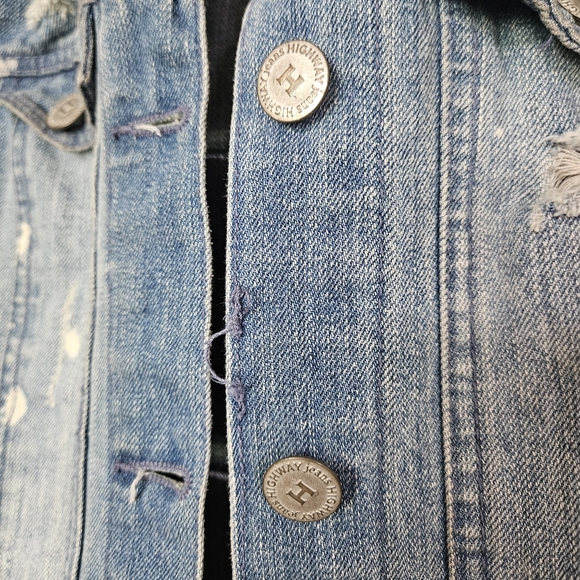 Vintage Distressed Denim Vest Women’s Jean Sleeveless Jacket Grunge Y2K Size S - Picture 4 of 10